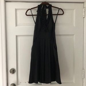 JUMP GIRL Black Ruffle Halter Pleated Dress 5/6